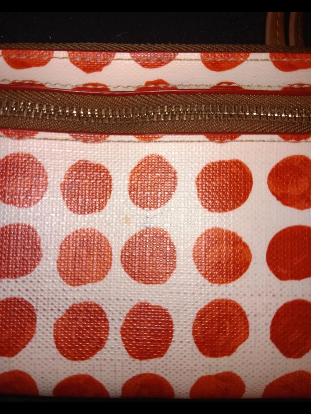 Coach RED & White Bleeker Polka Dot Coated Canvas Wristlet